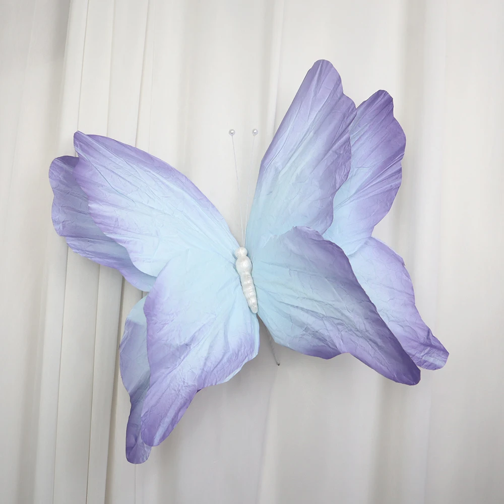 NONE Riesiger simulierter dreidimensionaler Papier-Schmetterling, Balkon-Dekorationen, Hochzeit im Freien, Bühnen-Layout, Requisiten, Dekor, Schmetterling 6