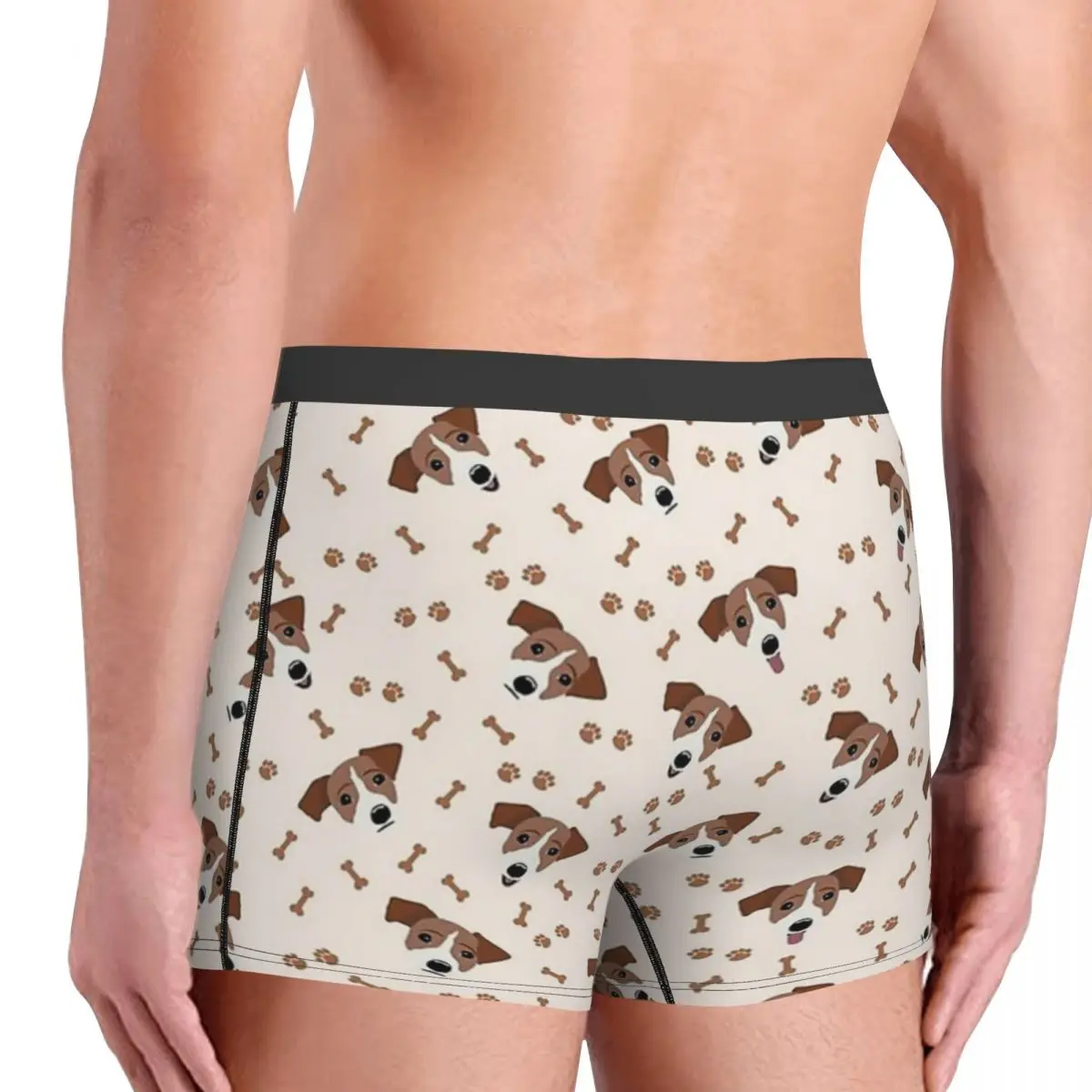 Boxer Underpants Shorts Jack Russell Terrier Dog With Bones Panties Male Comfortable Underwear for Homme Man Boyfriend Gift