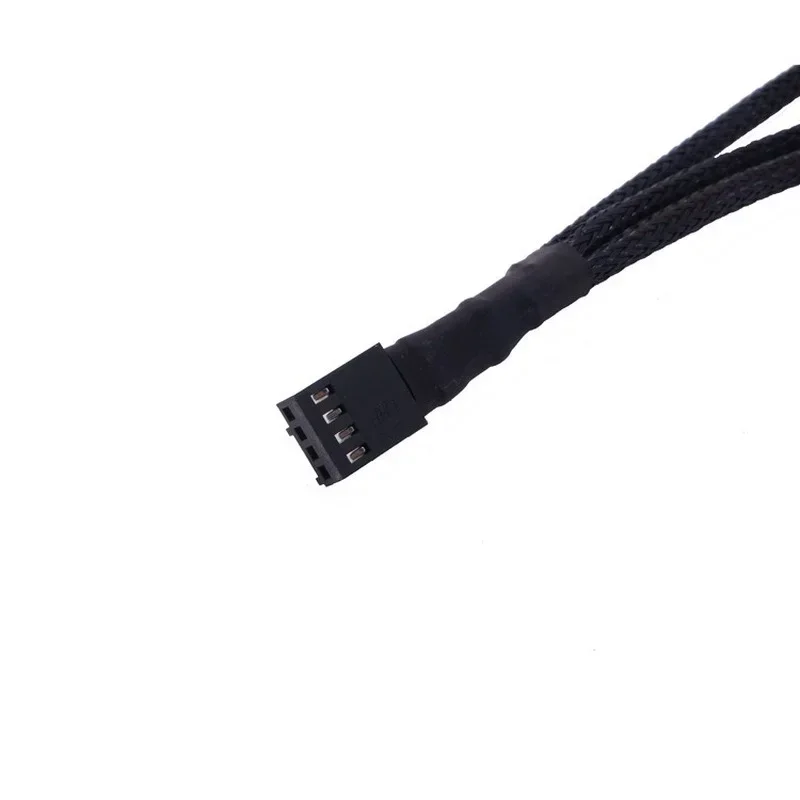 High Quality 4 Pin PWM Fan Cable 1 To 3 Ways 1PC Splitter Black Sleeved 27cm Length Extension Cable Connector