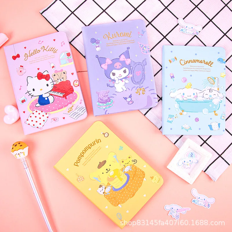 A6 Notebooks Kawaii Sanrios Kuromi Cinnamonroll My Melody Cartoon Notepads Weekly Planner Writing Paper School Supplies Gift