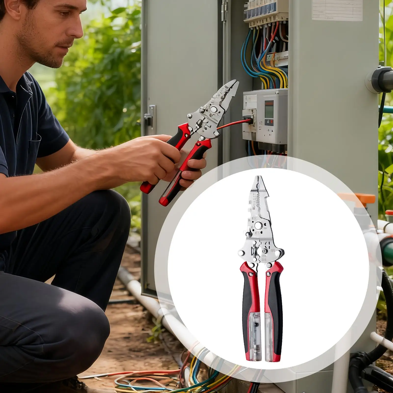 

Инструмент для зачистки проводов, многофункциональные ножницы для кабеля, инструмент для электрика, ножницы для кабеля для обслуживания электрика, изолированные и