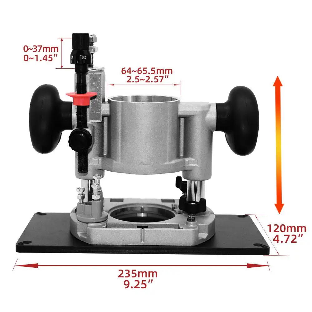 Rand Trimmen Machine Hijsen Omgekeerde Basis Omgekeerde Plaat Elektrische Houtfreesbasis Hand Aangezwengelde Verstelbare Basis