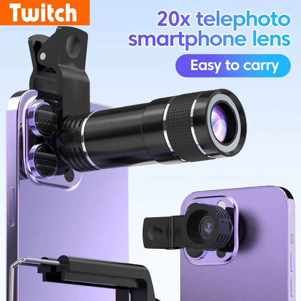 20X Telephoto Smartphone Telescope Zoom lens Universal HD Mobile Phone camera Focus Lens For iPhone Samsung Photography Concert