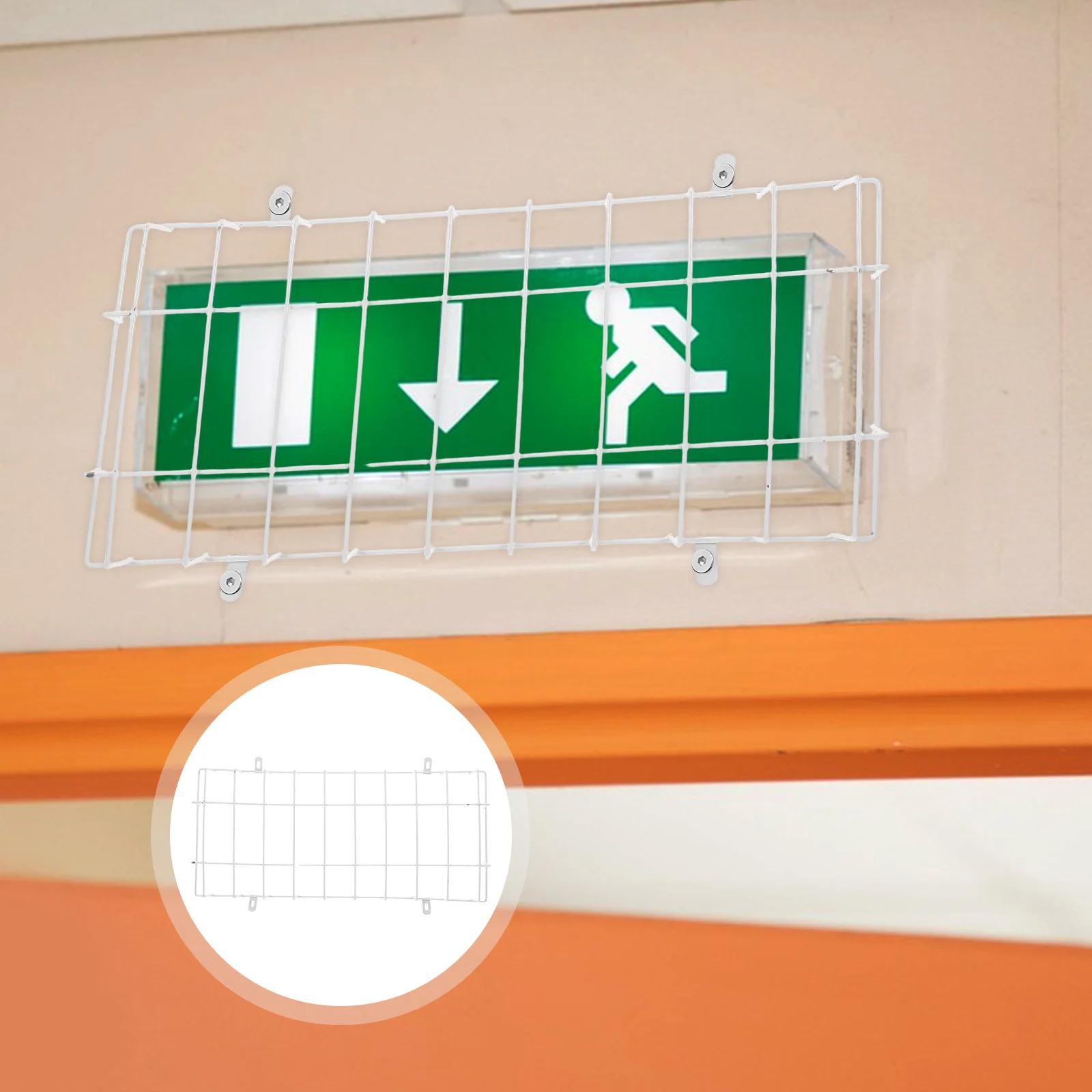 

Iron Ceiling Light Protection Cover Shade Guard for Emergency Exit Sign Lighting - Heavy Duty Fixture Cover for Office Mall