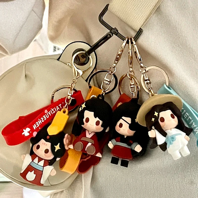 Porte-clés de téléphone de figurine d'anime, pendentif de sac à dos de voiture, ornements de cadeau, colle souple, Tian Guan Ci Fu Tgcf Xie Lian Hua Cheng Bl