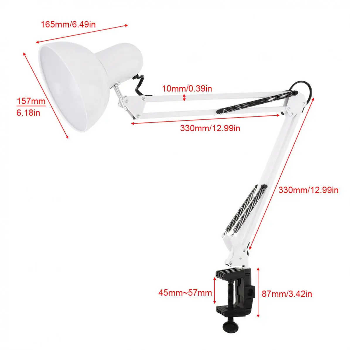 Swing Arm Desk Eye Protection Lamp with Rotatable Lamp Head And Clamp Mount Support 360 Degree Rotation for Office / Home