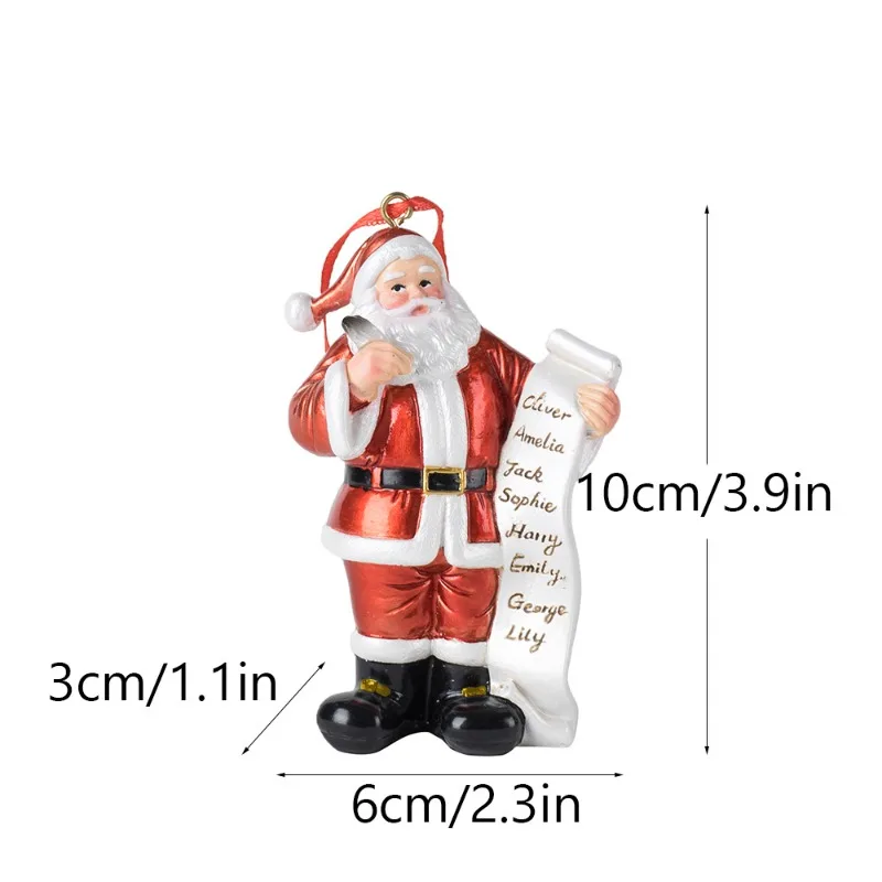 2025 New Christmas Tree Pendant Santa Claus Wishlist Pendant Decorative Doll Home Desktop Pendant Resin Ornament Home Decoration