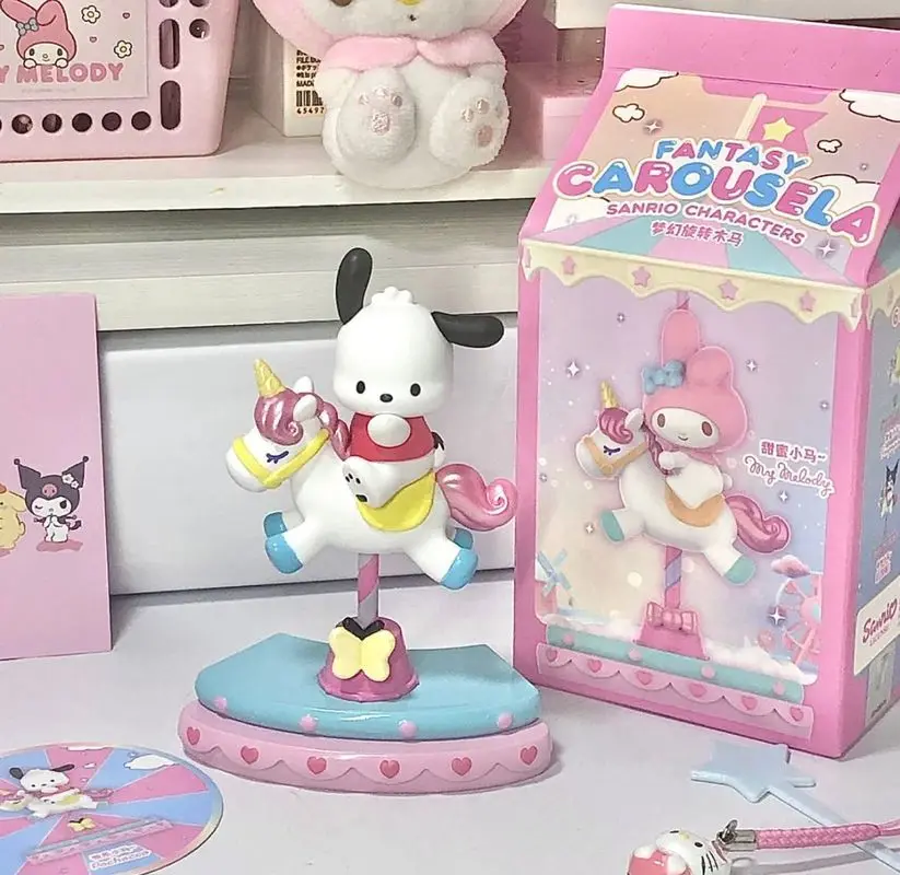 New Sanrio Dream Carousel Blind Box Kawaii Kuromi My Melody Hello Kitty Cinnamoroll decorazione Desktop regalo di san valentino