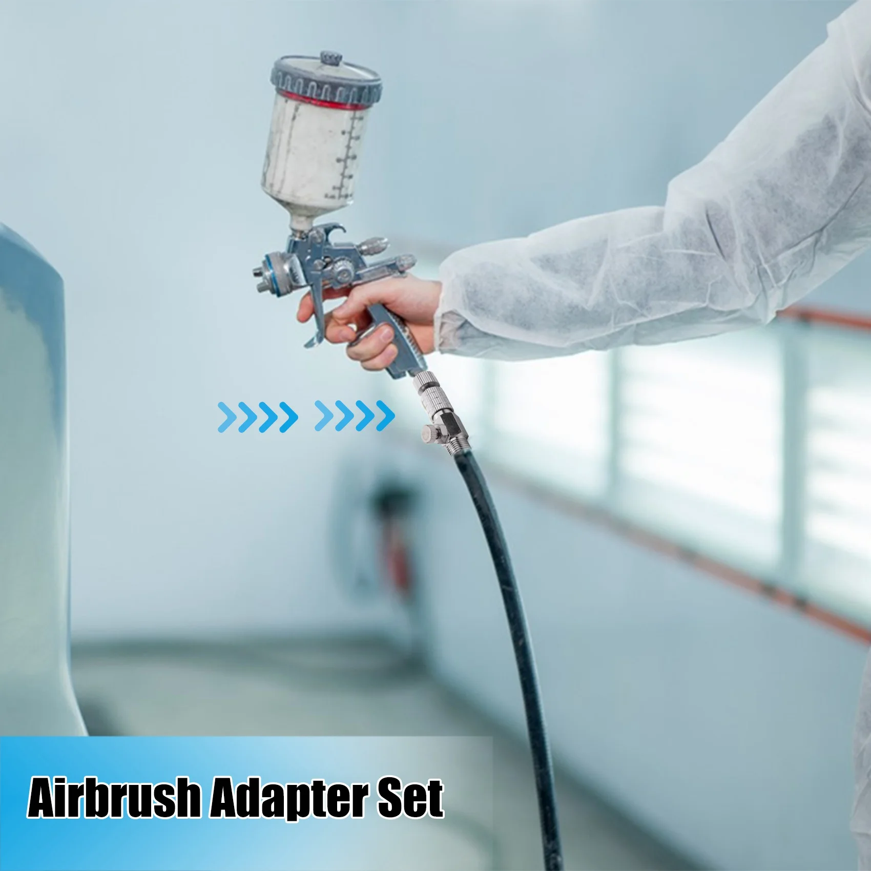 ABRW-8 Pezzi Set di adattatori per aerografo Kit adattatore per disconnessione accoppiamento rapido per aerografo per compressore d'aria e tubo per aerografo