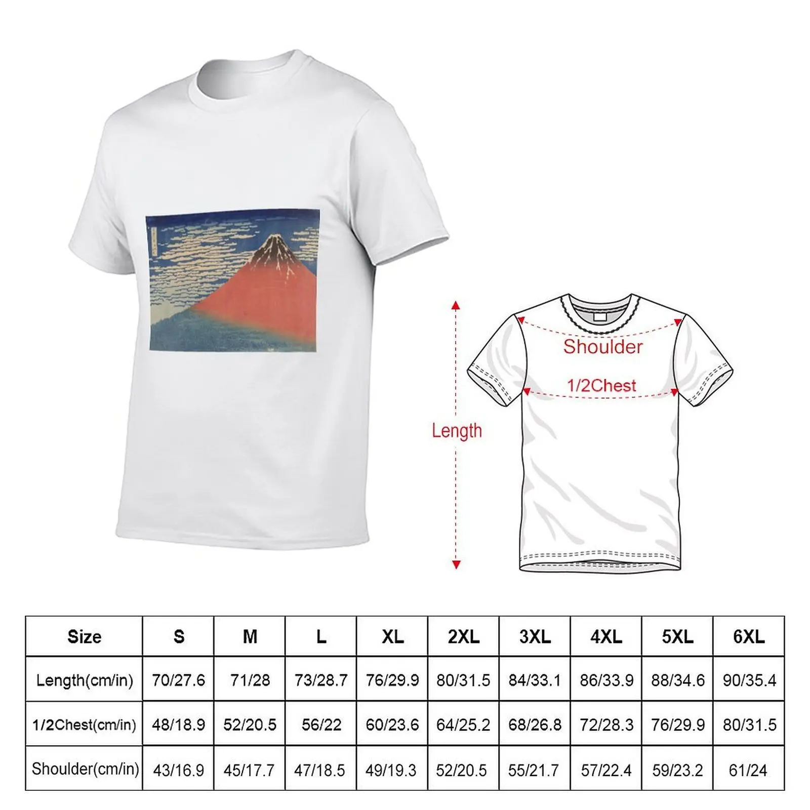 Fine Wind, Clear Morning, Hokusai T-Shirt vintage graphic tee tops luxury clothes men