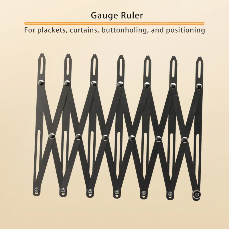 2nd Gen Adjustable Button Spacing Ruler Retractable Positioning Tool for Curtains & Garment Sewing DIY Pleat Marker