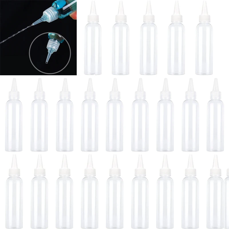 Bouteilles compte-gouttes en plastique transparent, applicateur avec capuchon torsadé pour huiles de cheveux, Lotion liquide de maquillage, 10ml/20ml/30ml/50ml/100ml, 30 pièces