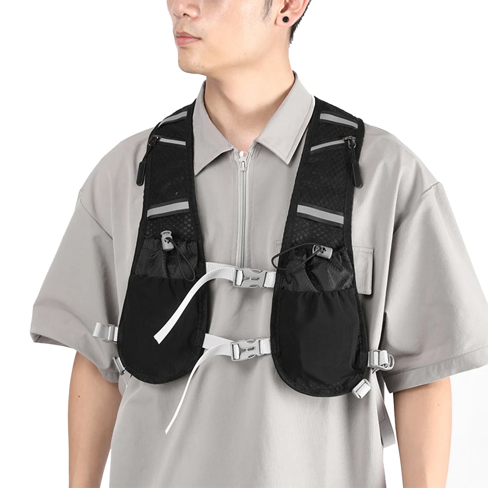 

Жилет для бега с гидратацией, держатель для телефона для бега, жилет с несколькими карманами, светоотражающий жилет для гидратации, походный жилет для спорта на открытом воздухе