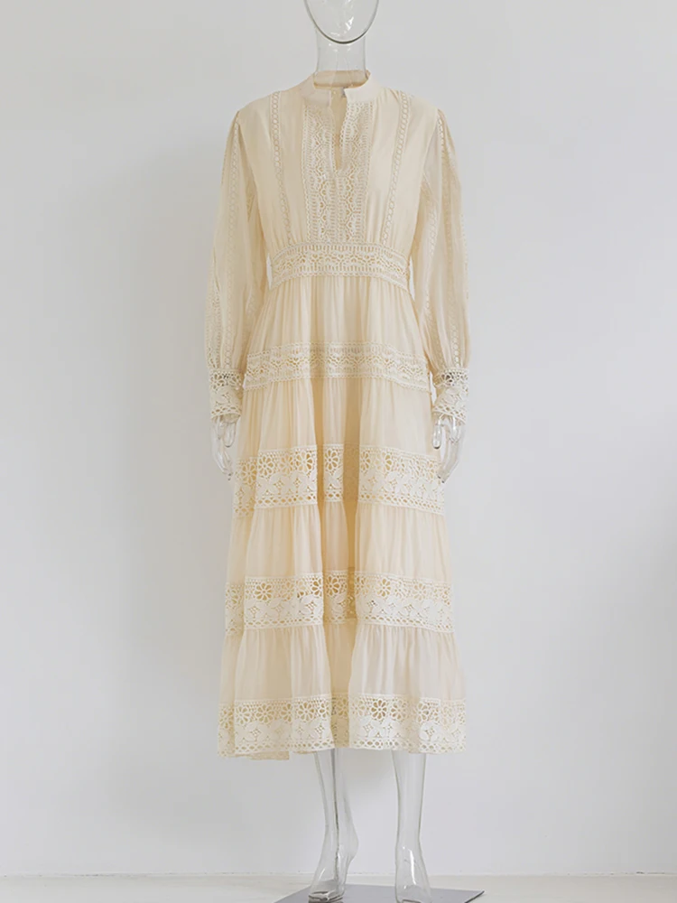 2025 ฤดูร้อนฤดูใบไม้ร่วงลูกไม้เย็บปักถักร้อย Retro Bohemian ชุดราตรีงานแต่งงาน Bridesmaids เสื้อผู้หญิงแขนยาว Maxi Party Vestidos