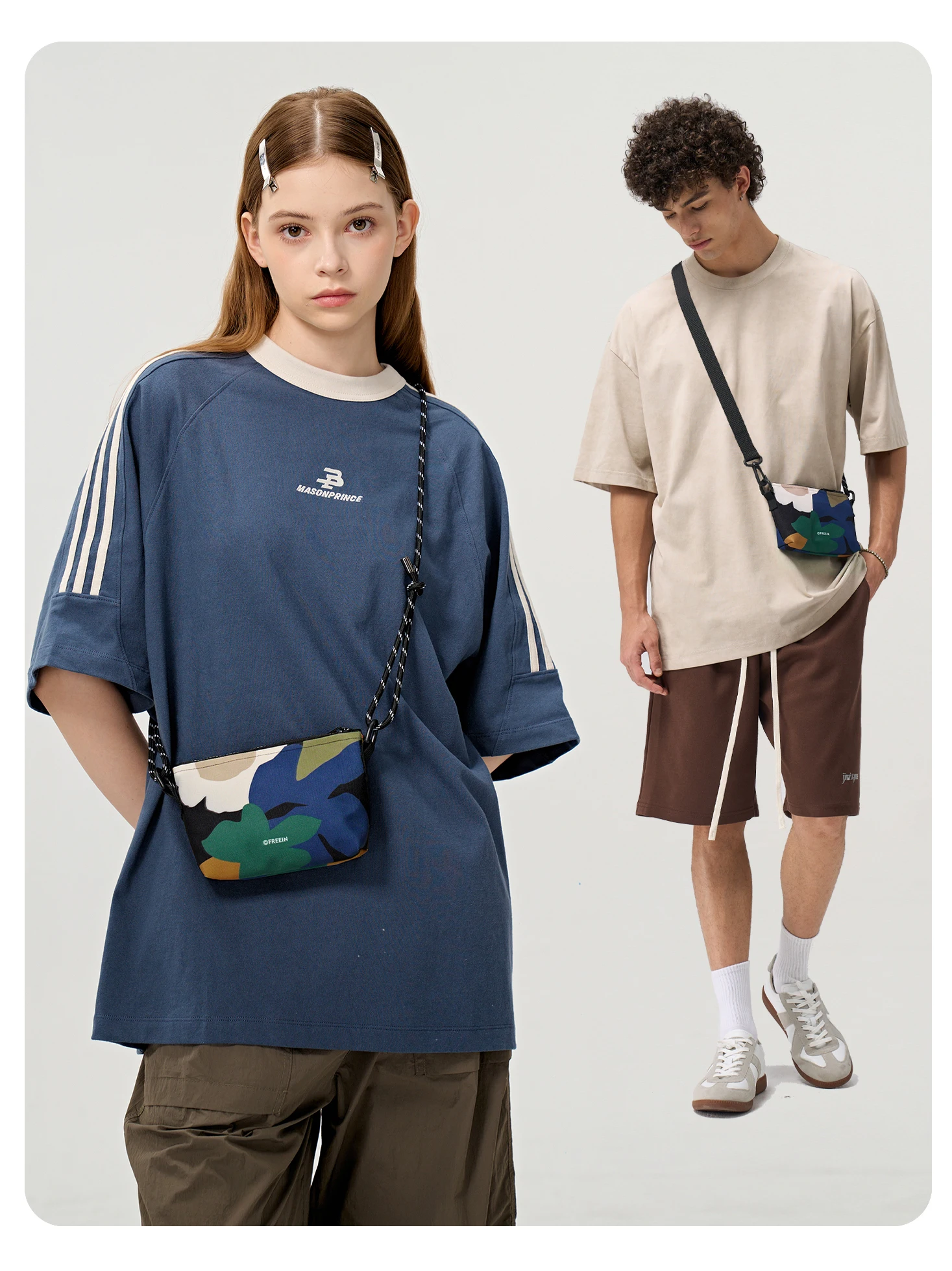 

Freein Summer New Original Printed Crossbody Bag Unisex Casual Sports Mobile Phone Bag Small Popular Design Youth Polyester