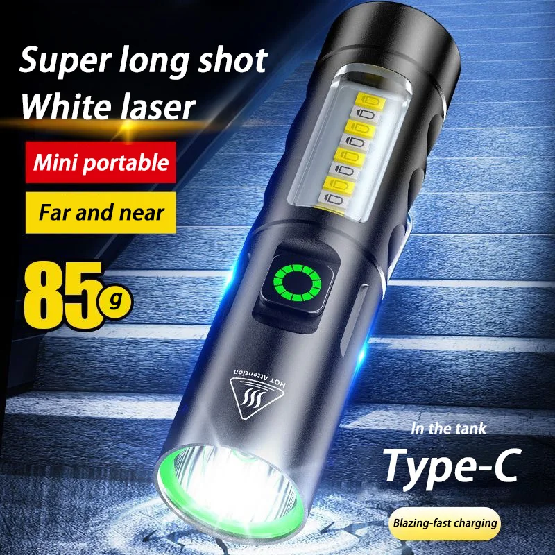 Super Bright Flashlight Aluminum Alloy Rechargeable Home Outdoor Camping Adventure Rechargeable light LED Flashlights Laser