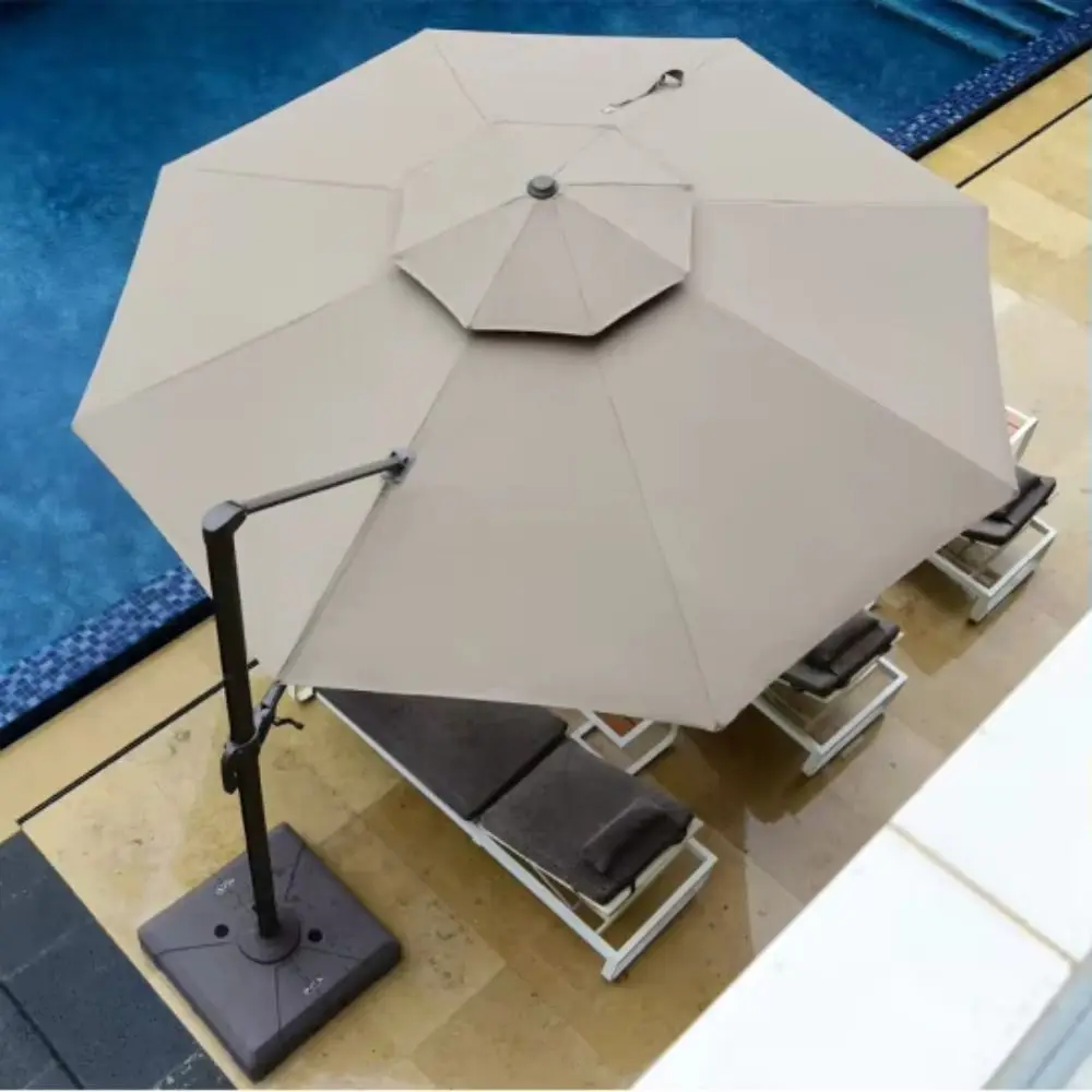 Homestay Round Patio Umbrella High Quality All Weather Garden Umbrella Rainproof Sun Shade Outdoor Parasol Outdoor
