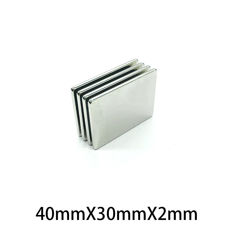 1~20PCS 40x30x2mm Neodymium Magnet 40mm x 30mm x 2mm N35 NdFeB Block Super Powerful Strong Permanent Magnet Disc