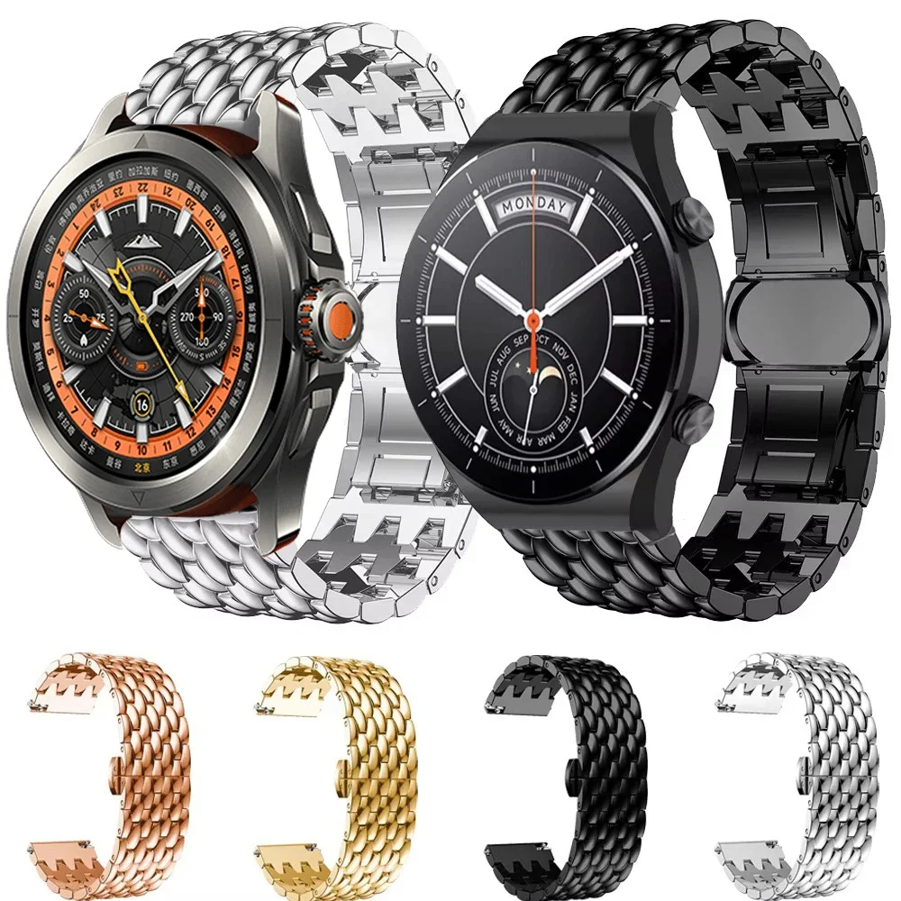 Dragon Pattern 22mm Watch Strap For Xiaomi Watch S4 Sport Metal Bracelet For Xiaomi Watch 2Pro S3 S2 S1 Pro Active Mi Color 2