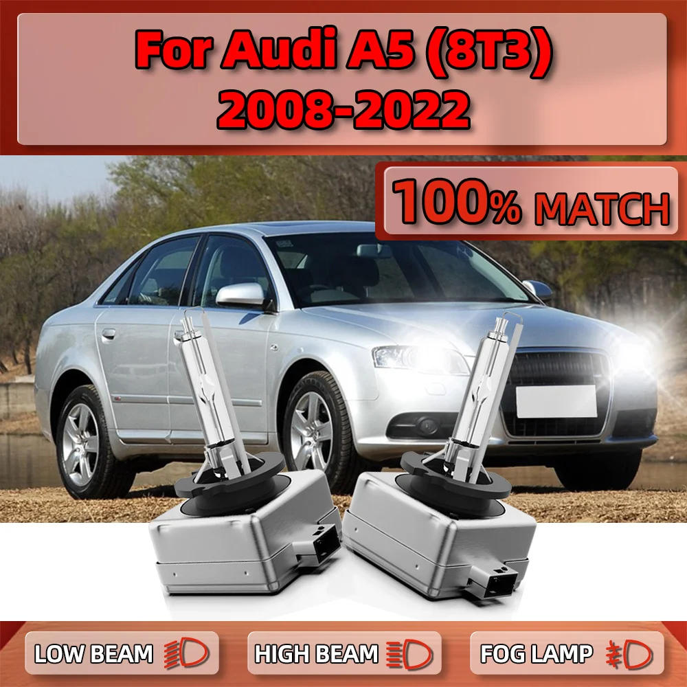 

2 шт., автомобильные ксеноновые лампы 35 Вт 6000 К 2008 лм для Audi A5 (8T3) 2017-2018 2019 2020 2021 2022