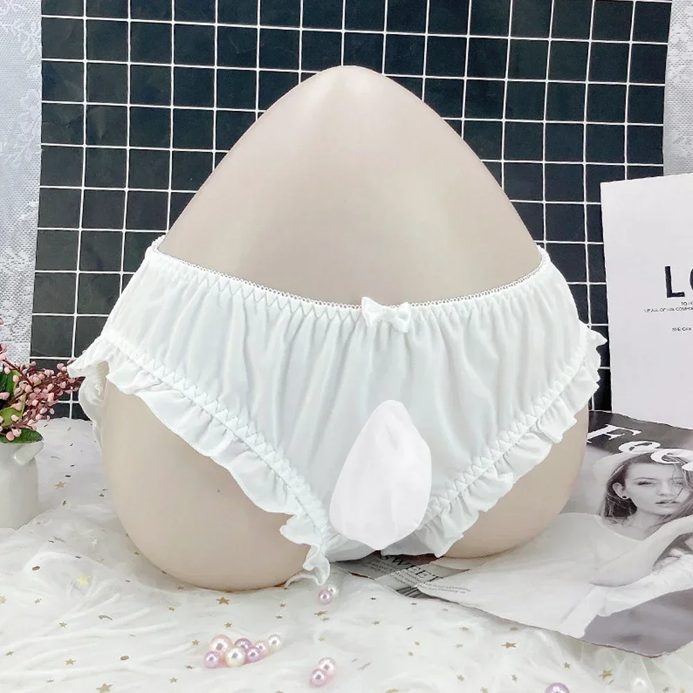 Men Briefs Thongs Sweet Bowknot Sissy Panties Gays Underpants Sexy Underwear Long Elephant Nose Erotic Lingerie JJ Sleeve