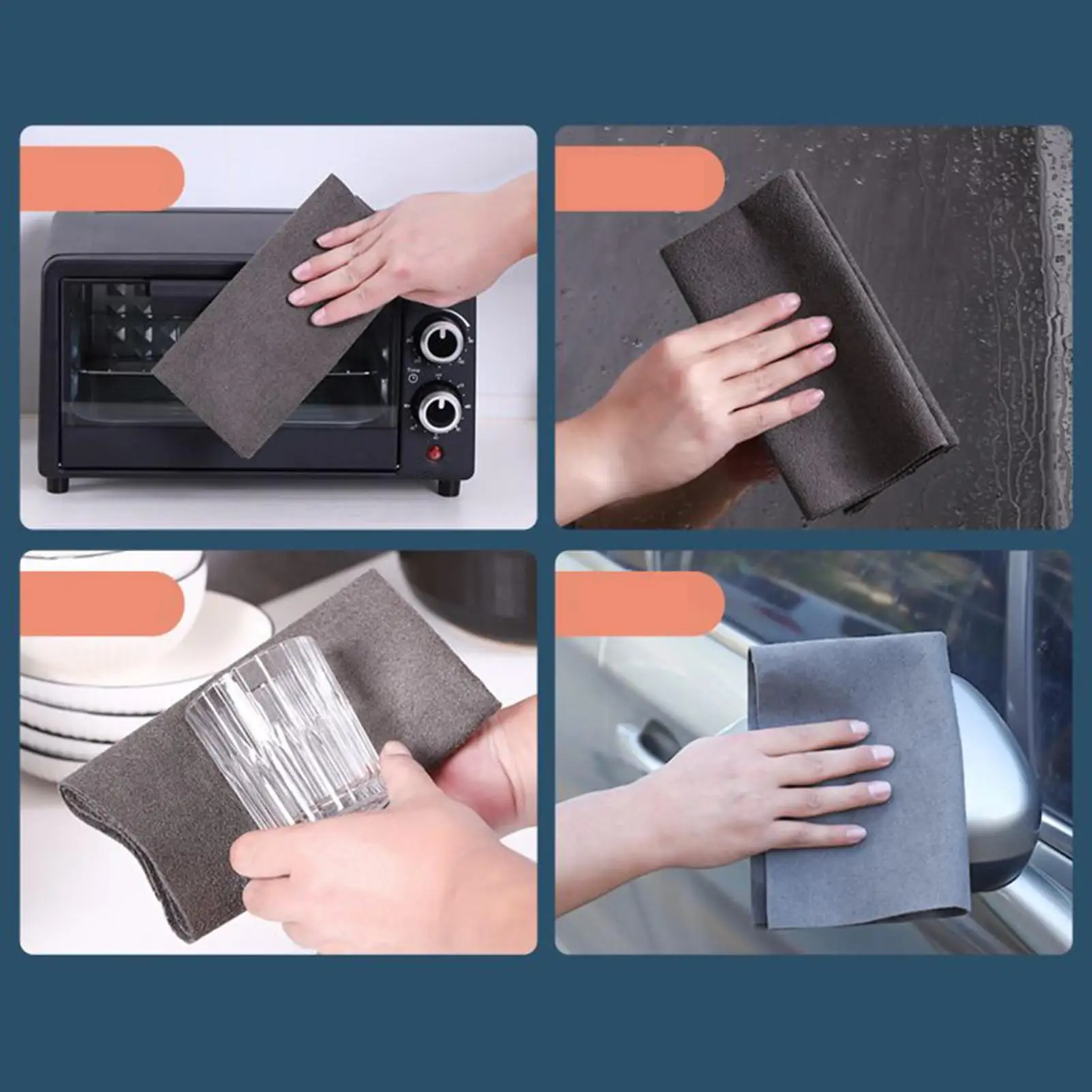 30x40cm Streak Free Cleaning Cloths 5 Pieces Thickened Microfiber Window Towels for Glass Mirror Car Washing Bathroom Household