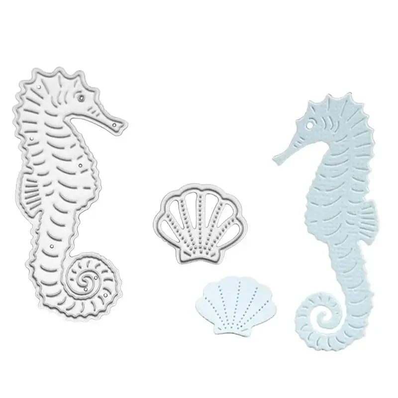 Seahorse Shell Metal Cutting Dies Scrapbooking DIY Album Embossing Folder Paper Cards Maker Template