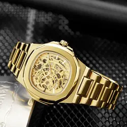 Luxury Watch Men Automatic Mechanical Men's Watch Unique hollowing Watch for men Stainless Steel Waterproof Clocks Relogio New