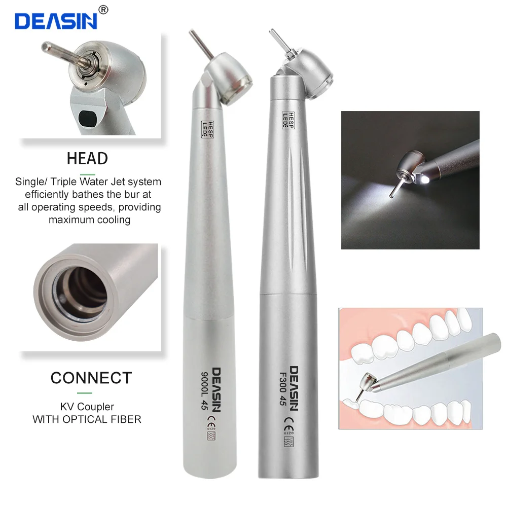 Dental Fiber optic 45 Degree High Speed air turbine Handpiece for Teeth Remove For KAVO Coupling Professional tooth extraction