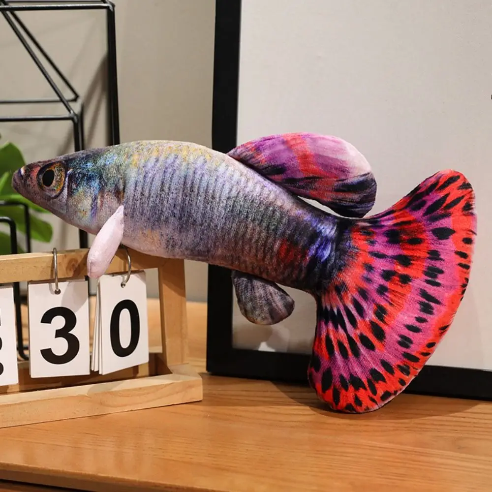 Urocze pluszowe zwierzątko, symulacja guppii, poduszki do przytulania, zielona kreskówkowa rybka, miękka pluszowa rybka z kreskówki, poduszka anime, prezenty.