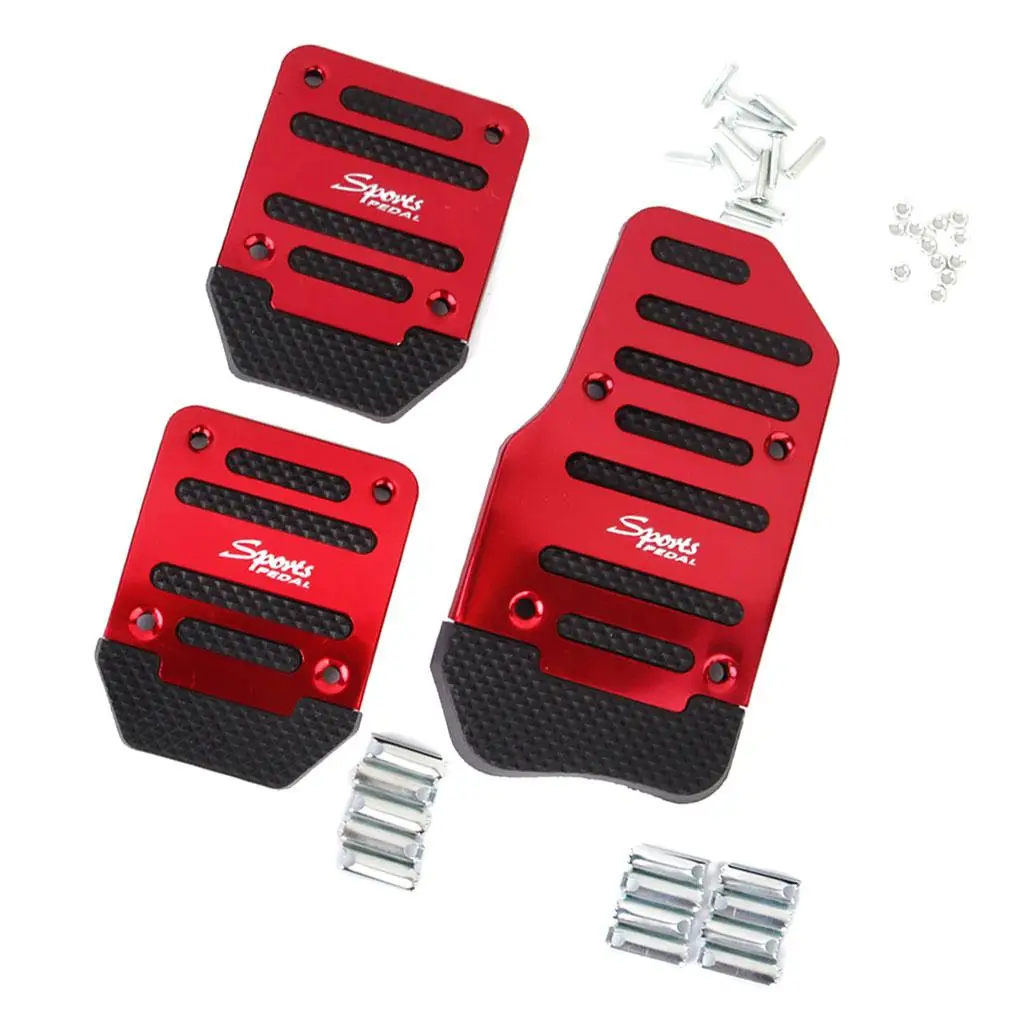 Set Of 3pcs Non-Slip Manual Car Truck Brake Pedal Clutch Pad