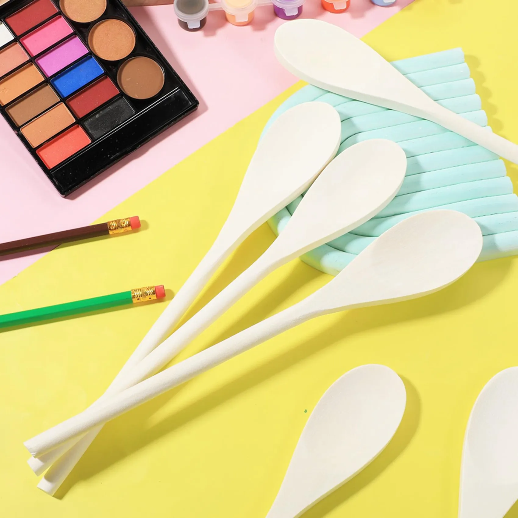 

N04R 100 Pcs 10 Inch Wooden Spoons Bulk For Cooking Handle Long Wooden Spoons Stirring Spoons For Baking Mixing Serving