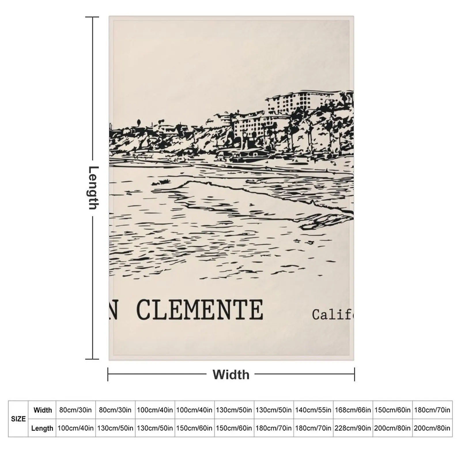 San Clemente California Throw Blanket couch cozy soft plush fuzzy picnic outdoor blanket