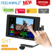 FEELWORLD SH7 7-inch Ultra Bright 2200nit 3D LUT OUT On Camera Field Monitor SDI HDMI Cross Conversion for Youtube Gambal Rig
