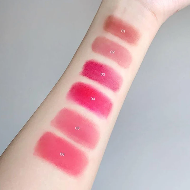 New Cappuvini Canned Lip Mud Mist Lipstick Moisturizing Velvet Matte Mousse Solid Lip Gloss Cheek Blush Cream Tint Lips Cosmetic