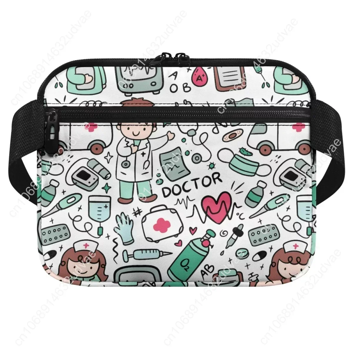 Nursing Multi Compartment Utility Hip Bag Case Medical Doctor Healthcare Print Fashion Fanny Pack Organizer Pouch Waist Pouch