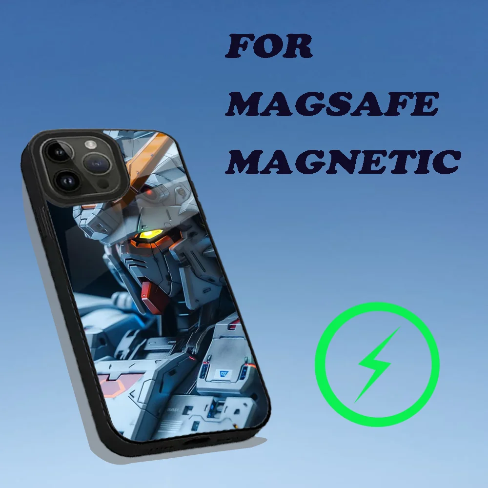 Cool Mechanical Phone Case For iPhone 16,15,14,13,12,11,Plus,Pro,Max Mini Magsafe G-GundamS Magnetic Wireless Charging