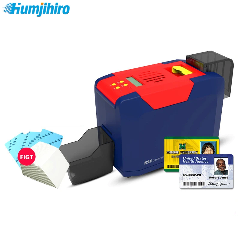 Color Desktop Card Printers Single-sided Plastic PVC ID Card Printer Automatic card-feeding with One Color Ribbon