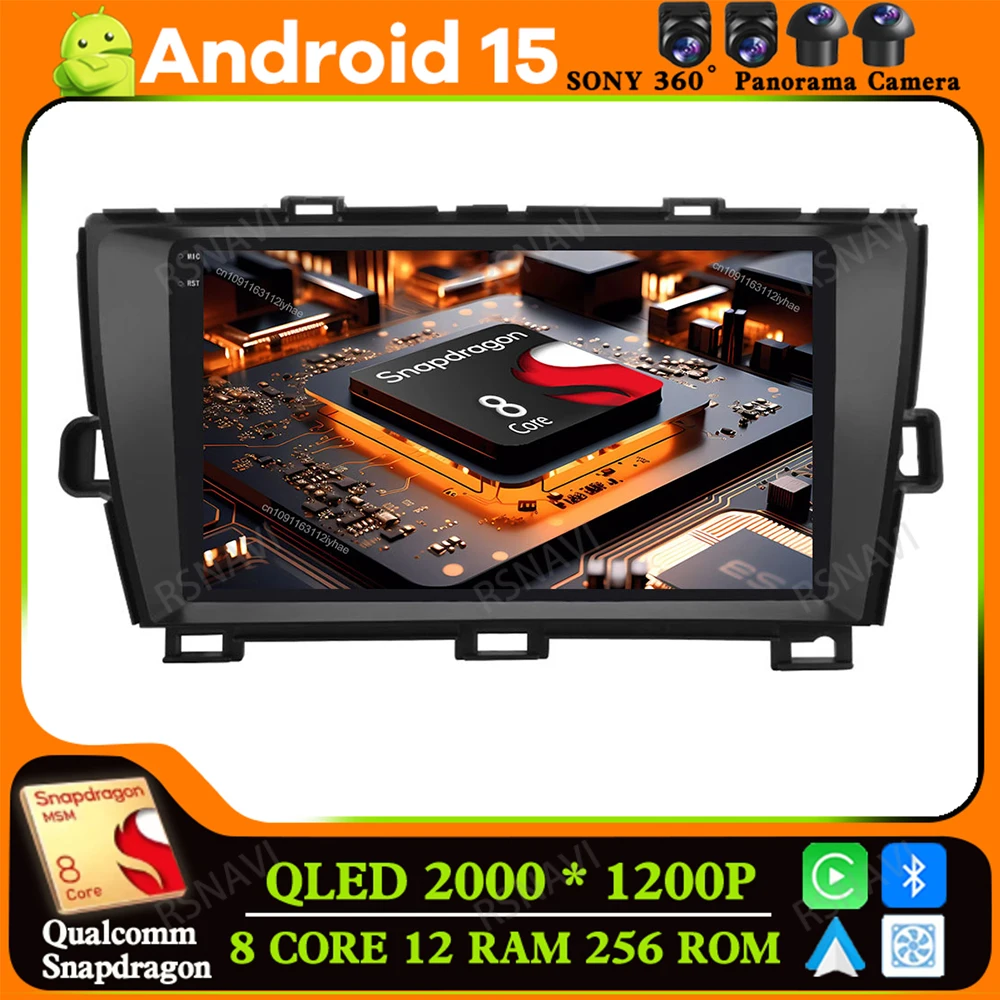 

Android 15 For Toyota Prius XW30 2009 - 2015 Navigation Viedo Player Car Radio BT Qualcomm 5G WIFI GPS Multimedia Head Unit DSP