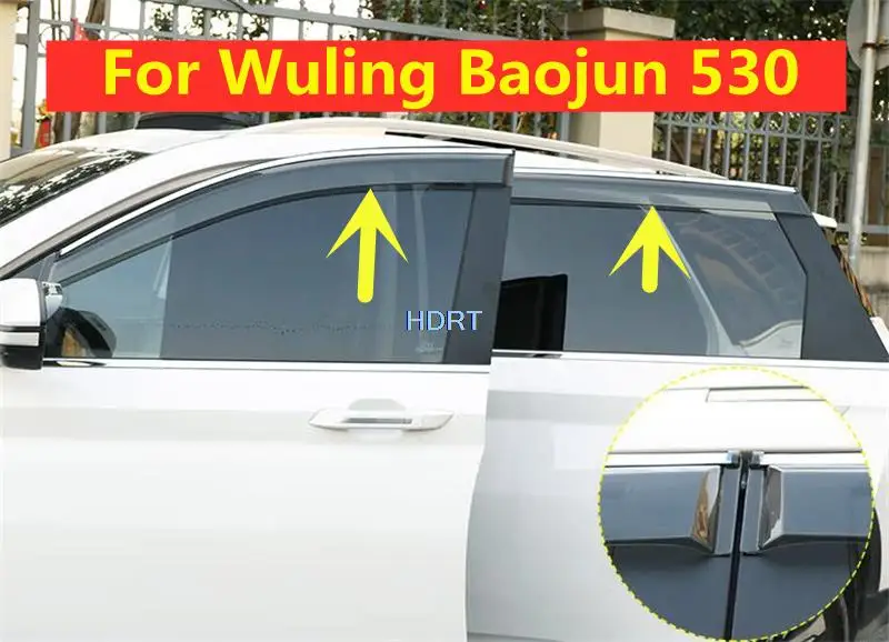 

Window Visor Awnings Shelters Vent Shades 4pcs Sun Rain Deflector Guard For Wuling SGMW (ALMAZ) Baojun 530 2018-2020 Car Styling