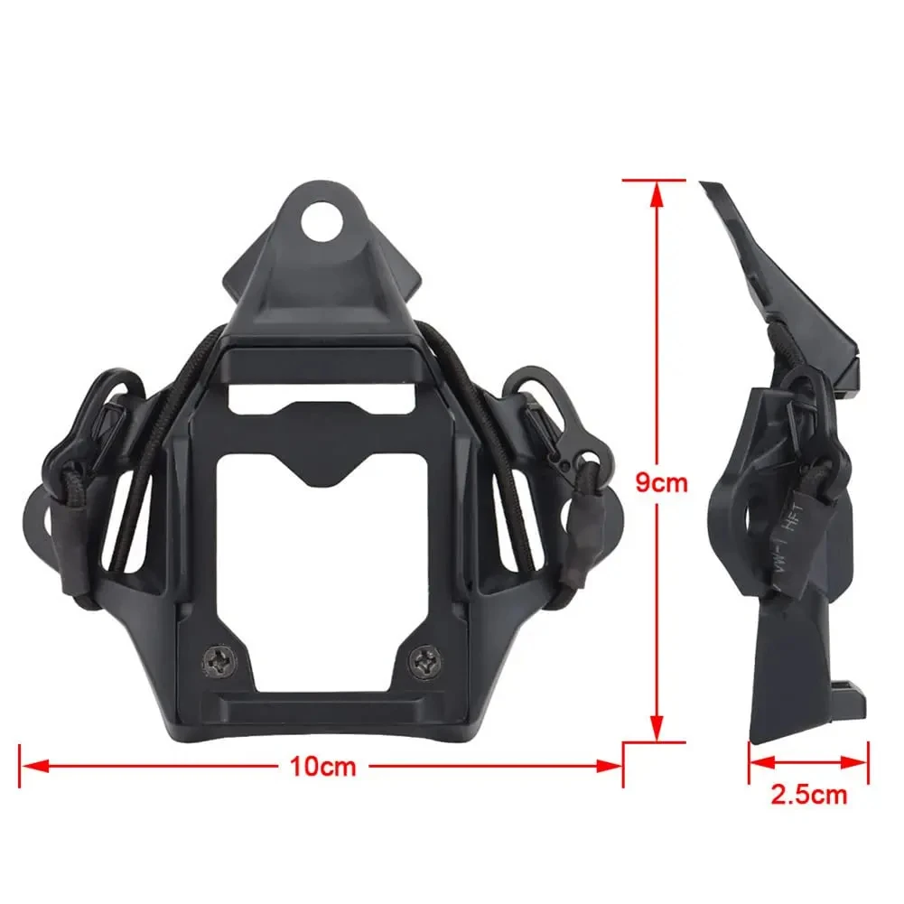 BOOIU Suporte para capacete tático, visão noturna, liga de alumínio, nylon com corda de gancho, acessórios de montagem para capacete NVG para