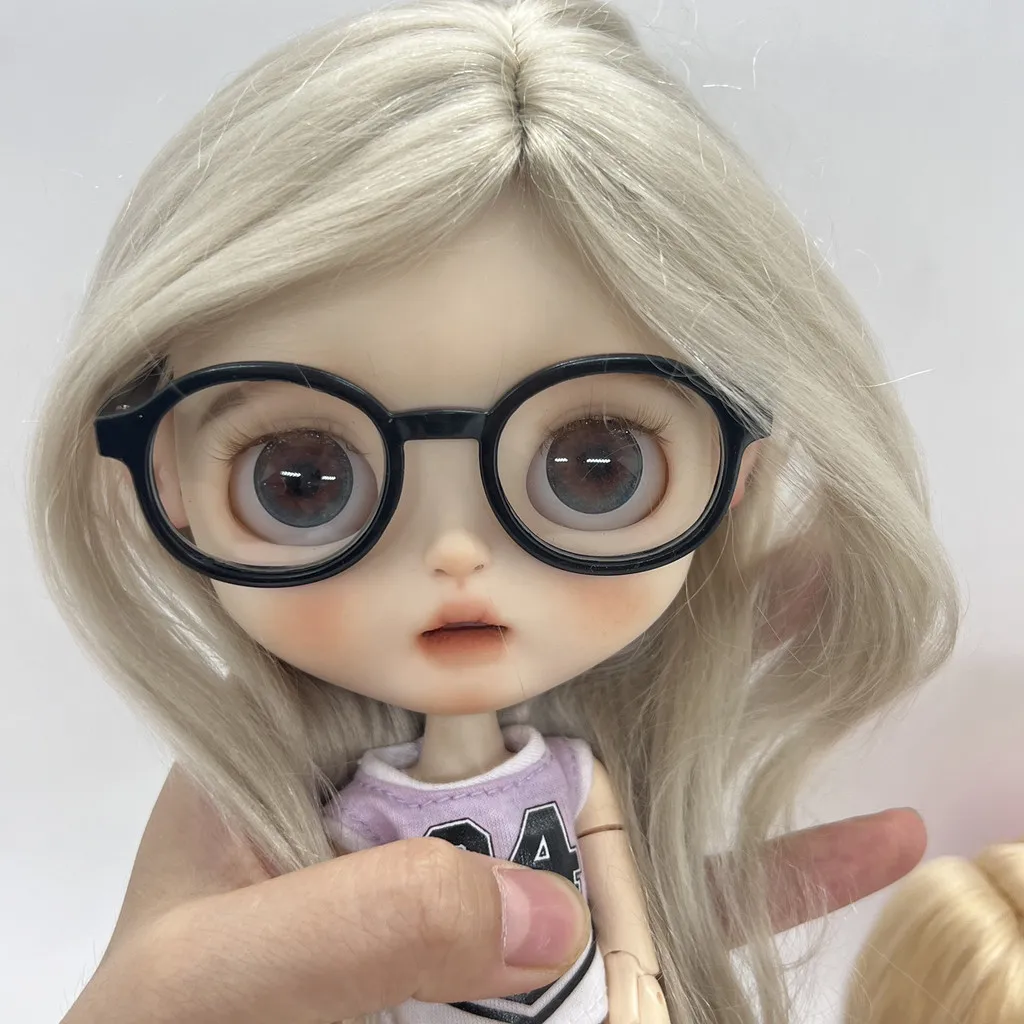 For Blythe labubu Ob22/Ob24 Doll Glasses 20cm 15cm Cotton Doll Star Doll Transparent Glasses Accessories