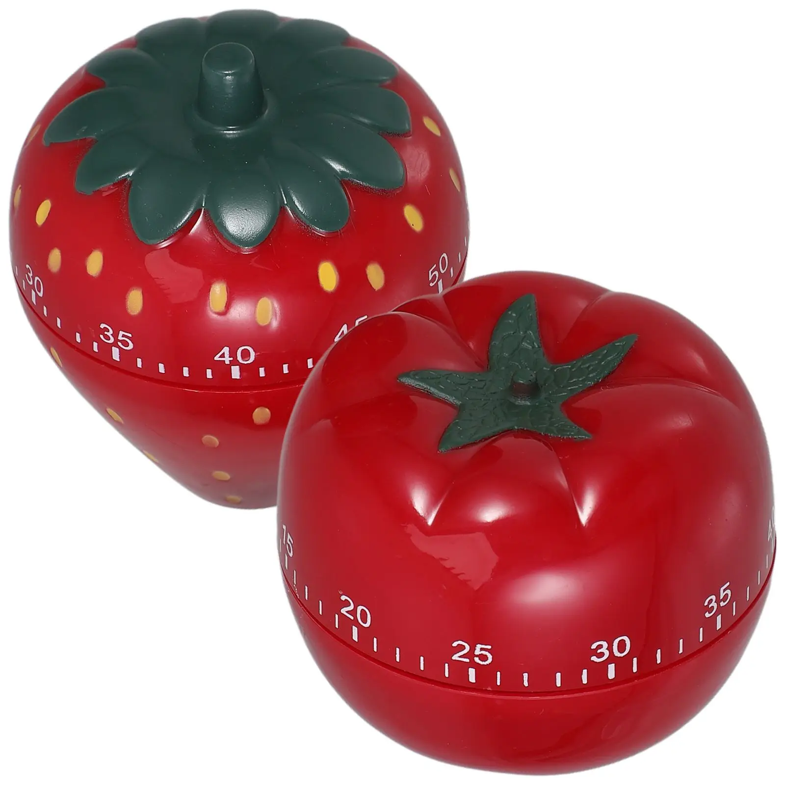 

2Pcs Mechanical Kitchen Timer Small Teapot Shape Cute Fruit WindUp Tool for Cooking Tea Coffee 60Min Retro CountDown Timer