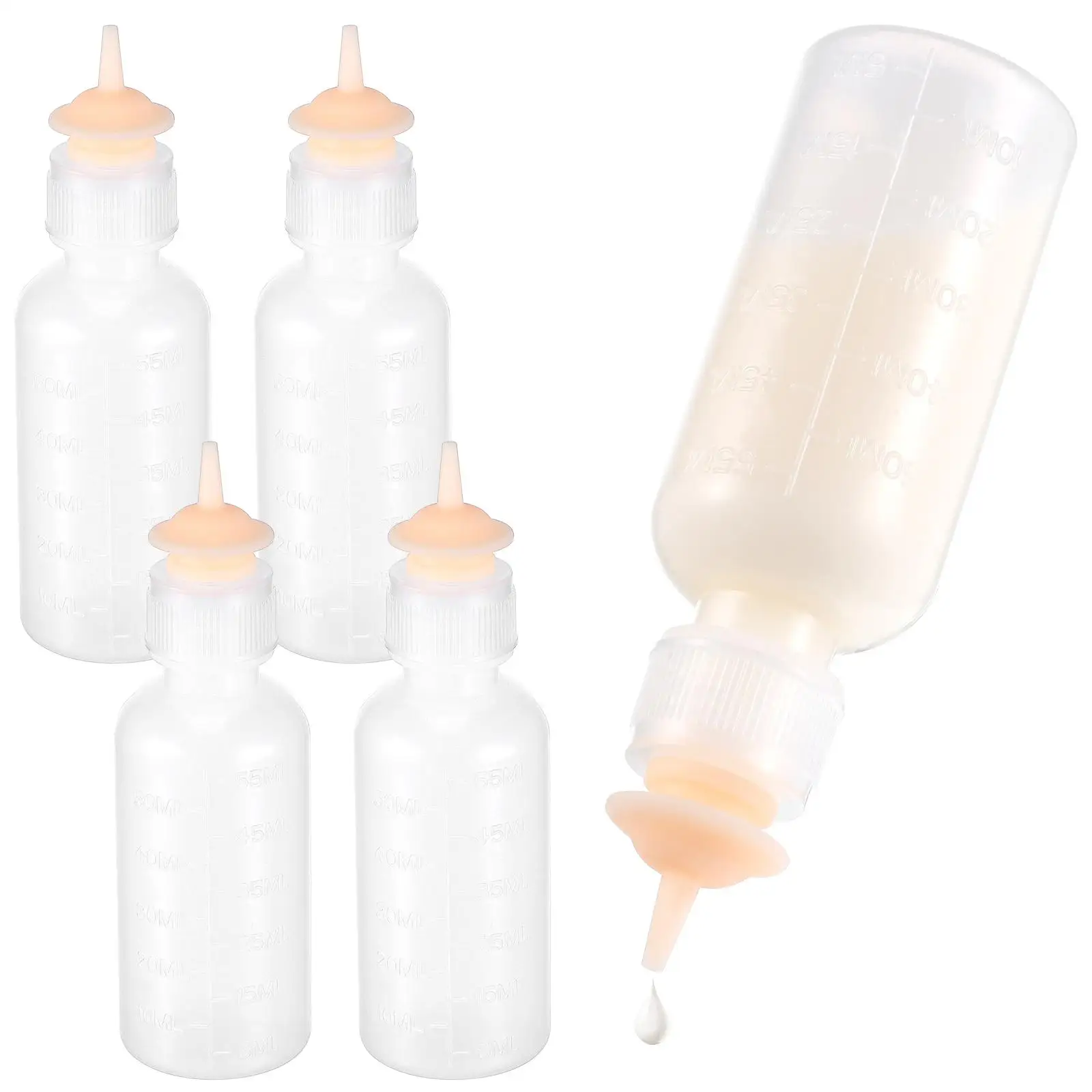 

5 Pcs Pet Empty Bottles Kitten Puppy Nursing Supplies Plastic Cat Milk Newborn Feeding Baby Bottles for Small Animals Pet Bowls