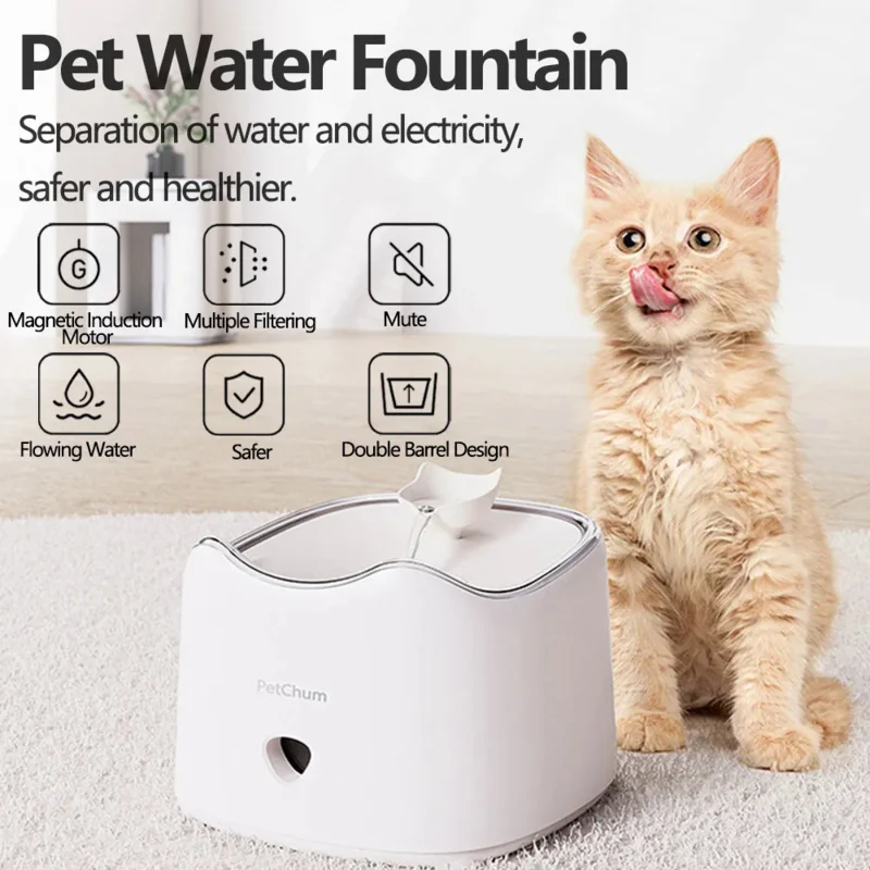 Automatic Cat Water Fountain 1.5L Pet Water Drinker Mute Water Dispenser Dog Watering For Dog Puppy Kitten Pussy Cat Accessories