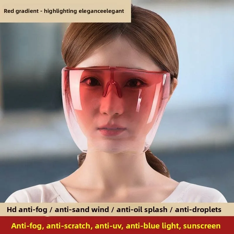 Face Shield Protective Mask Anti-droplet Anti-fog Windproof Eye Mask Dust-proof Oil Fume Mask Transparent Full Face Hood