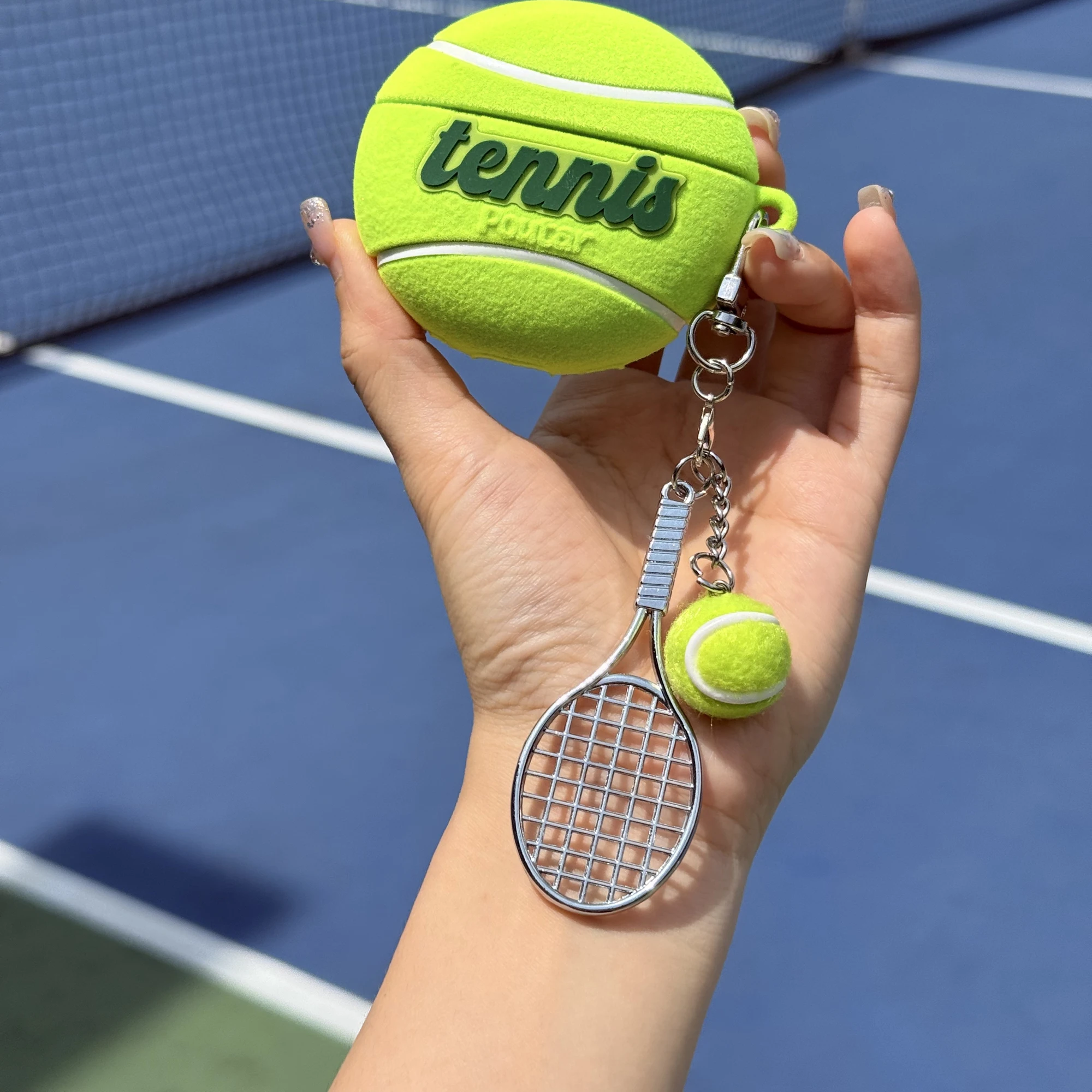 3D Simulation Villus Tennis Shockproof Wireless Bluetooth Earphone Cover for Apple Airpods 1 2 Pro 3 4 2024 Headset Cases