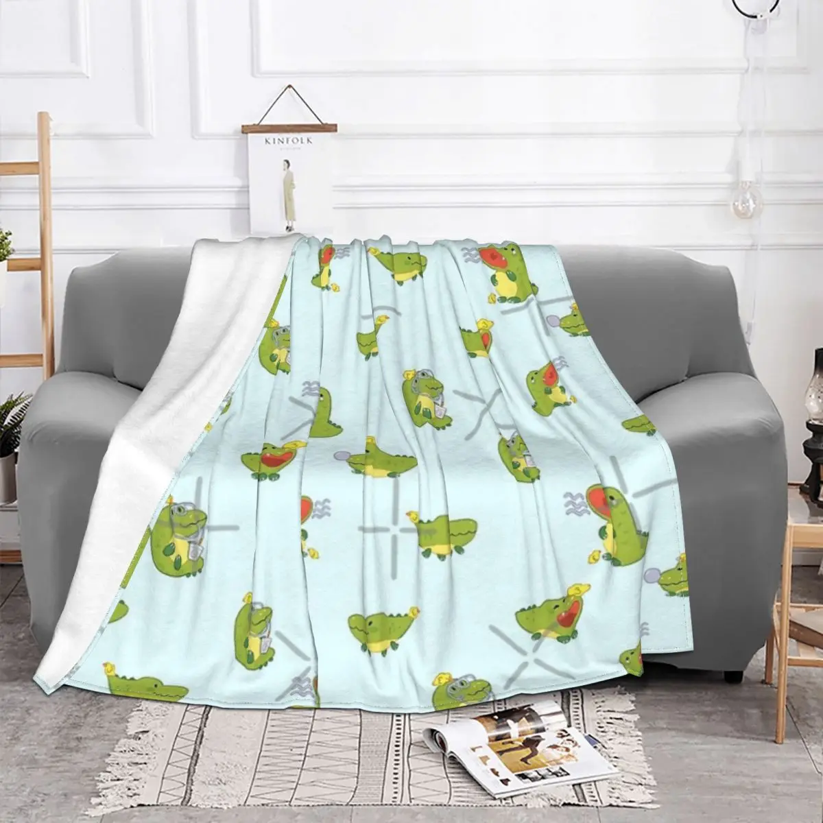 Big Croc And Lil Gator Four Seasons Universal Blanket Travel Can Be Covered Father's Day Gift