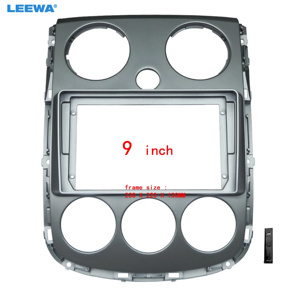 

LEEWA Car Audio 9" Big Screen Head Unit Dash Fascia Panel Frame Kit Adapter For Mazda Verisa 2005 Radio Dash Frame #CA7958