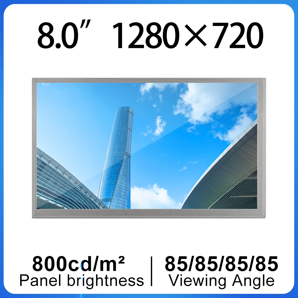 

1280x720 Original AV080HDM-N19 LCD Display 8 Inch Contrast 900 : 1 Screen Module 30 Pins Monitor Panel